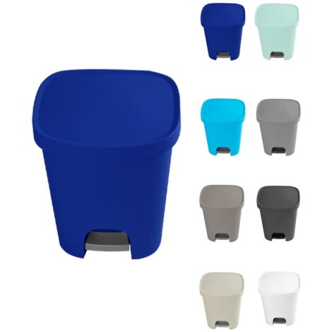 JARDIN202 - Cubo basura plástico Apertura con pedal 25 Litros Cubo reciclar Mate 35x30x42 cm 25 Litros (Azul)