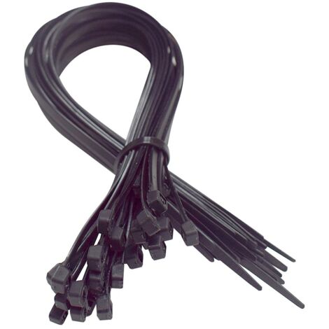 JARDIN202 - JARDIN202 - Pack de Bridas de Nylon Negras - Resistente y Duradero, Varios Tamaños (100 mm a 370 mm) para Organización de Cables, Sujeción  4,8 x 300 mm ()  4,8 x 300 mm  4,8 x 300 mm -