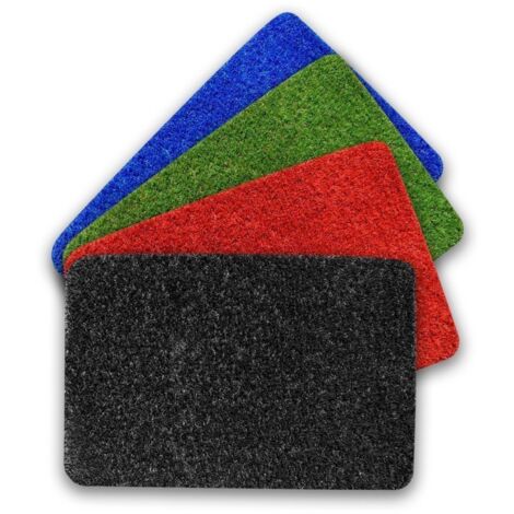 JARDIN202 - Felpudo de Césped Artificial 60x40cm 25mm - Ideal para Terrazas, Exteriores y Decoración Colores Azul, Negro, Rojo y Verde Negro (1/5)