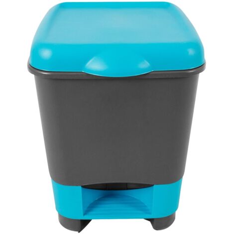 JARDIN202 - JARDIN202 - Cubo de Basura 20L con Pedal - Negro y Azul, Ideal para Hogar y Oficina, Plástico Resistente, Fácil de Limpiar Negro - Azul () Negro - Azul Negro - Azul - (1/5)