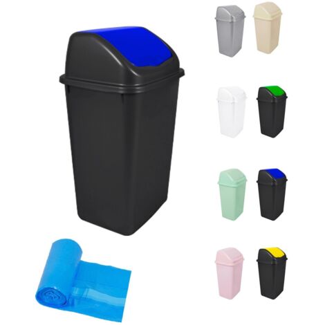 Cubo de Basura con Tapadera Basculante - 15L / 25L / 30L / 50L - Papelera Ideal para Cocina, Baño y Oficina