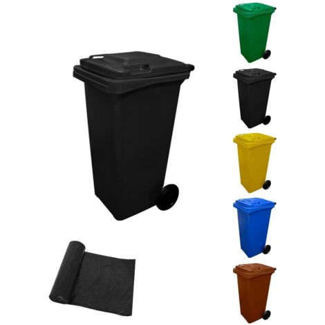 Contenedor de Basura Reciclables de Colores con Ruedas y Mango Antideslizantes 120L, 240L, 360L, 800L y 1100L