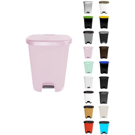 JARDIN202 - Cubo basura plástico moderno Apertura con pedal Cubo reciclar 27 litros (Rosa - Rosa)