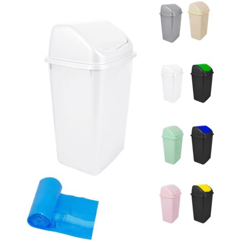 Cubo de Basura con Tapadera Basculante - 15L / 25L / 30L / 50L - Papelera Ideal para Cocina, Baño y Oficina