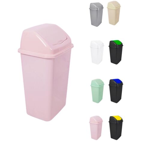 JARDIN202 - Cubo de Basura con Tapadera Basculante - 30/50 Litros - Ideal para Hogar y Oficina  30 L (Rosa)
