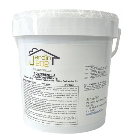 JARDIN202 - Adhesivo Especializado PU para Césped Artificial - Secado Rápido, Ideal para Suelos de Caucho, 1/5.5/11 kg Disponibles 5,5 Kg -