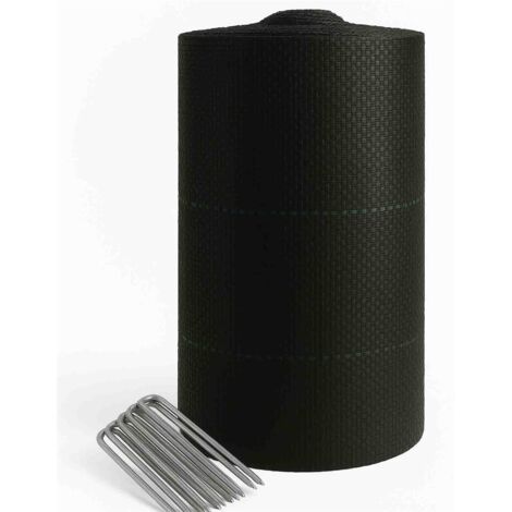 JARDIN202 - JARDIN202 - Malla Antihierbas 110g/m²  Tela Geotextil Transpirable  Control de Maleza  Protección Anti-UV Césped Artificial Jardín Huerto  1,5 x 100 m + 150 Anclajes ()  1,5 x 100 m + 150 