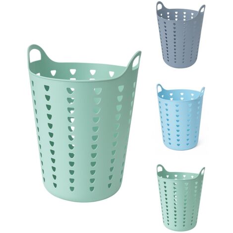 JARDIN202 - Cesto Ropa Sucia 60L y 26L con Agujeros Triangulares Cesta Colada Moderna Gris, Azul o Verde 60 litros (Verde)