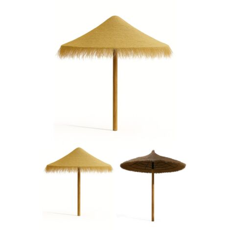 JARDIN202 - Sombrilla de Brezo o Esparto para Exteriores – Sombrilla Redondo para Playa, Porches y Piscina  Pequeña (Esparto)