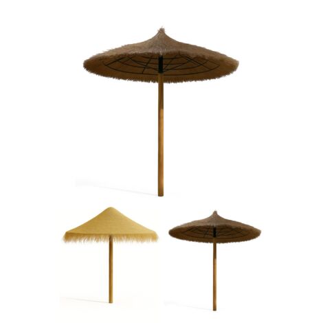 JARDIN202 - Sombrilla de Brezo o Esparto para Exteriores – Sombrilla Redondo para Playa, Porches y Piscina  Grande (Brezo)