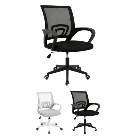 JARDIN202 - Silla de Oficina o Escritorio ergonómica con Soporte Lumbar, Malla Transpirable, Regulable en Altura, Ruedas antiarañazos   (Negra)