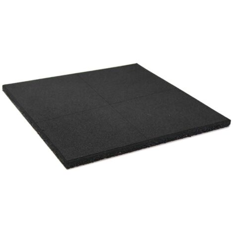 JARDIN202 - Loseta de caucho Maciza Negra  Loseta para gimnasio de alto impacto  1x1 metros  10 mm (Sin Cruceta)