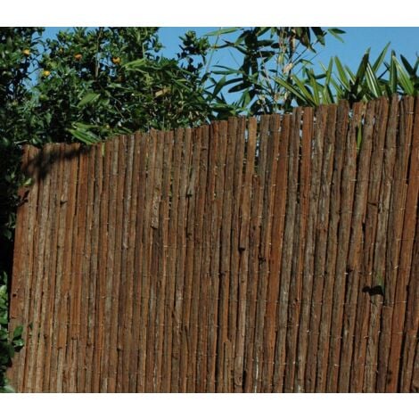 JARDIN202 - Cerramiento Natural de Corteza de Pino Simple Cara  Cerramiento para Jardín y Terraza  Rollo: 1 x 3 metros -