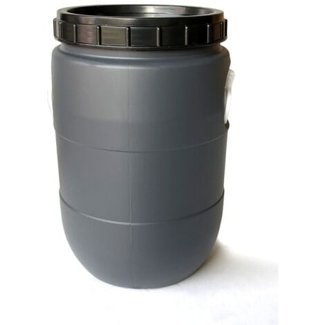 Bidon de boca ancha de 30 litros  Con Asas  Gris y Negro