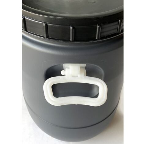 Bidon de boca ancha de 30 litros  Con Asas  Gris y Negro