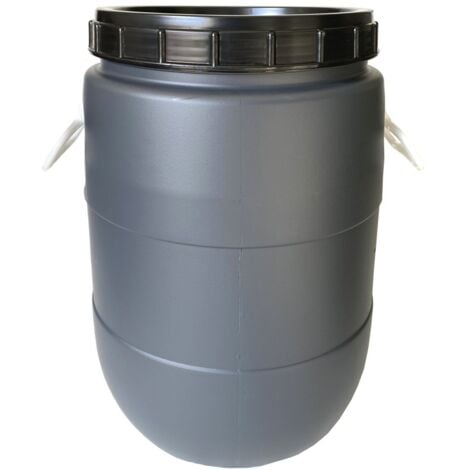 Bidon de boca ancha de 30 litros  Con Asas  Gris y Negro