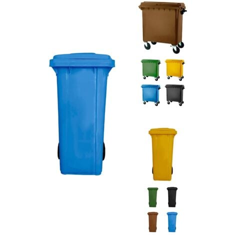 Cubo de basura metálico para reciclaje con 4 compartimentos de 4 x 20  litros (80 L) color gris claro - Cablematic