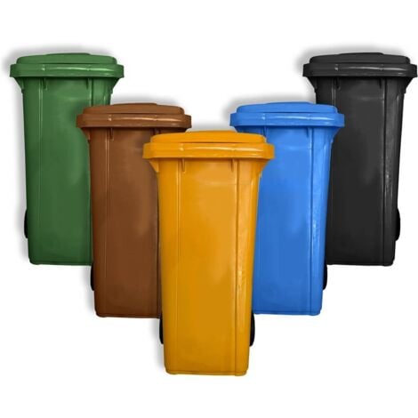  Cubo de basura grande para exteriores con tapa, cubos de basura  de plástico, cubos de reciclaje, cubos de basura de almacenamiento, cubos  de basura de 50 L/60 L/100 L/160 L (color