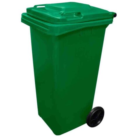 JARDIN202 - Contenedor de Basura Reciclables de Colores con Ruedas 240L  240 L (Verde)