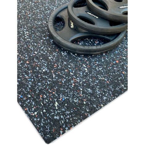 JARDIN202 - Esterilla de Ejercicio y Fitness especial para Gimnasios EPDM PLUS Base Negra 1'25m (Ancho) x 4m (Largo) (4mm de altura)