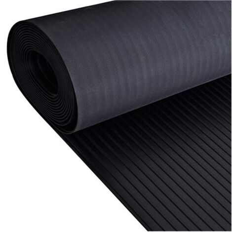 JARDIN202 - Estera Antideslizante de Caucho Goma 3mm  Rollos  Pavimento suelo goma  Varias medidas  1,5m (ancho) X 15m (largo) (Suelo Rayado ancho)