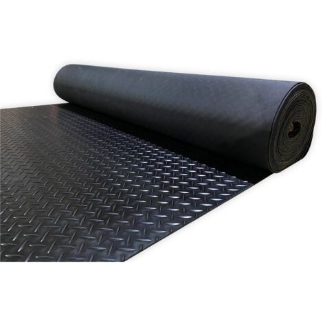JARDIN202 - Estera Antideslizante de Caucho Goma 3mm  Rollos  Pavimento suelo goma  Varias medidas  1,2m (ancho) X 15m (largo) (Suelo Diamante)