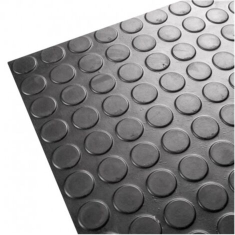 Metro cuadrado de suelo de goma círculos gris, punto moneda gris