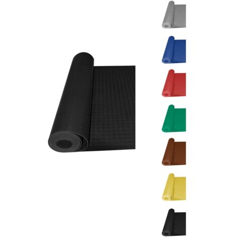 JARDIN202 - Suelo de caucho círculos 3mm Pavimento de círculos Alta Resistencia Industrial Talleres y Garajes COLORFULL Rollo: 1x10 metros (Negro)