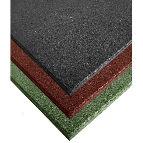 JARDIN202 - Loseta de Caucho Maciza 40mm 50x50cm Especial para Gimnasios Suelos Infantiles Fitness 4 losetas: 1 m2 (Negra)