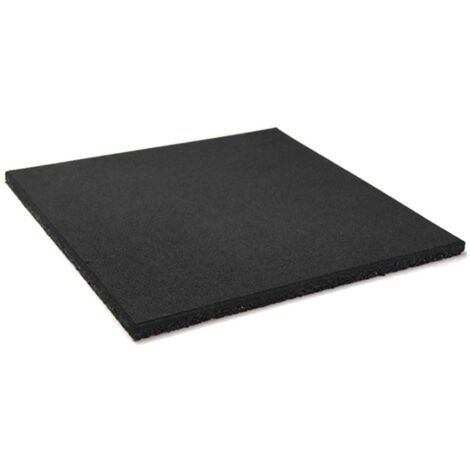 JARDIN202 - Pack Entrena 20mm- Loseta de caucho 50x50cm Negra Maciza Profesional x32 losetas -