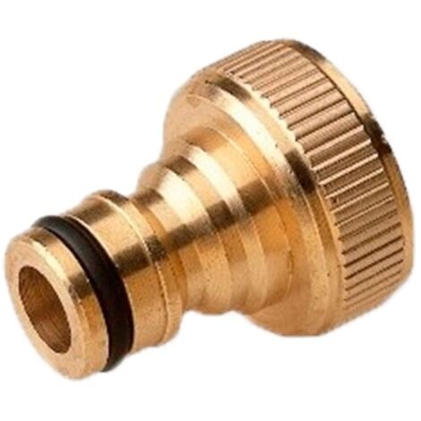 Conector manguera de laton. Rosca Macho - Macho 3/4"