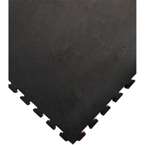 JARDIN202 - Tatami Puzzle 1000x1000x20 mm  Esterilla Reversible Antideslizante  Suelo para gimnasios y Judo  Con Bordes  Rojo y Negro