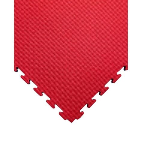 JARDIN202 - Tatami Puzzle 1000x1000x25 mm  Esterilla Reversible Antideslizante  Suelo para gimnasios y Judo  Con Bordes  Rojo y Negro