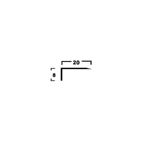 JARDIN202 - Pack 10 unidades. angulo Aluminio 20x8  20mm anch. 8 mm alt. 3m larg. -