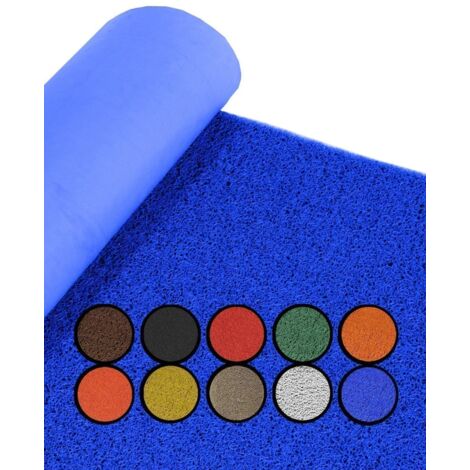 JARDIN202 - Felpudo de Rizos PVC Vinílico  Gran resistencia y calidad  Perfecto para entradas y recepciones  1,22 x 2 m (Azul con base)