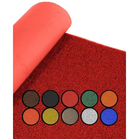 JARDIN202 - Felpudo de Rizos PVC Vinílico  Gran resistencia y calidad  Perfecto para entradas y recepciones  1,22 x 4 m (Rojo con base)