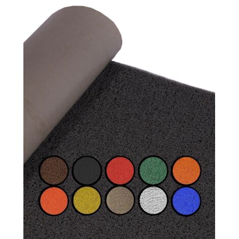 JARDIN202 - Felpudo de Rizos PVC Vinílico  Gran resistencia y calidad  Perfecto para entradas y recepciones  1,22 x 3 m (Negro con base)