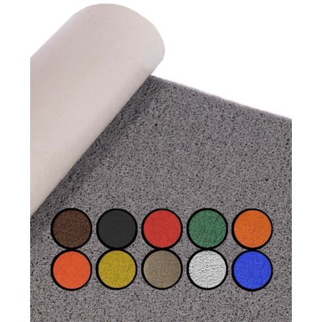 JARDIN202 - Felpudo de Rizos PVC Vinílico  Gran resistencia y calidad  Perfecto para entradas y recepciones  1,22 x 4 m (Gris sin base)