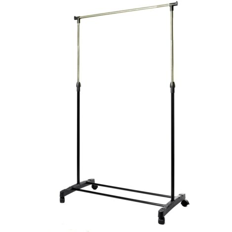 JARDIN202 - Perchero extensible con ruedas, Altura regulable – Burro ropa con estante  Simple un estante -