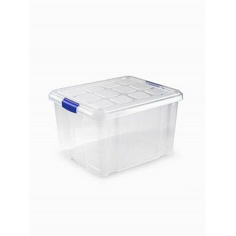 Caja de plástico para almacenaje TRANSPARENTE - L (34x27x18cm) Sin