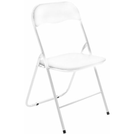 Silla Plegable Metálica | Acolchada en Asiento y Respaldo | 44 x 45 x 80 cm | SELECCIONE COLOR - color :Gris / Blanco - Gris / Blanco