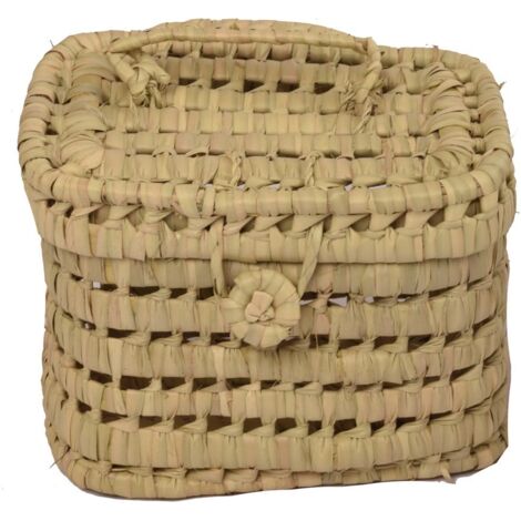 JARDIN202 - Cesta de Mimbre Picnic multiusos – Cesta de Transporte de mimbre trenzado  22 x 17 x 17 cm -