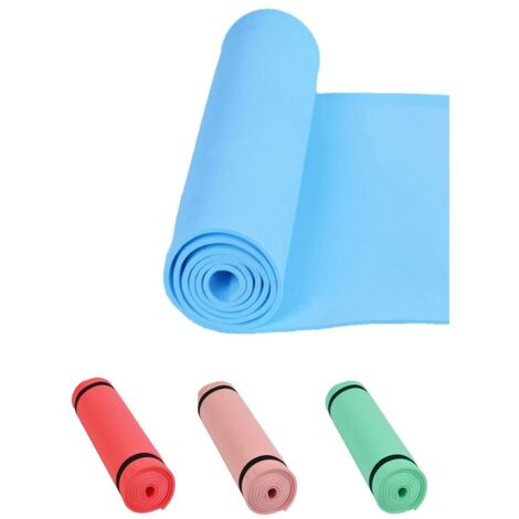 JARDIN202 - Esterilla Antideslizante Ejercicio – Colchoneta Yoga, Fitness, Pilates 50 x 180 cm con Correa - Esterilla Camping Azul