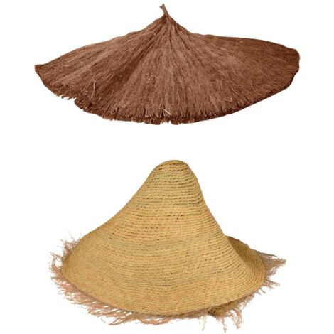 JARDIN202 - Manto de Sombrilla de Brezo y Esparto para Exteriores – Manto redondo para Sombrilla de Playa, Jardín y Piscina  Diámetro: 2 metros (Esparto)