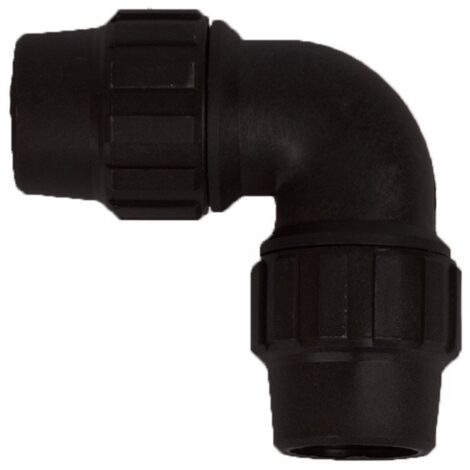 JARDIN202 - Codo 2 Bocas Iguales de Polietileno para Tubería de Riego por Goteo - Varias Medidas  63mm (Pack 10 uds)