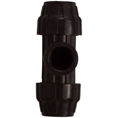 JARDIN202 - Te Rosca Hembra de Polietileno para Tubería de Riego por Goteo - Varias Medidas  63mm x 2" (Pack 10 uds)