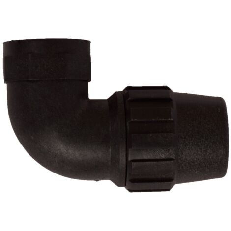 JARDIN202 - Codo Rosca Hembra de Polietileno para Tubería de Riego por Goteo - Varias Medidas 40mm X 11/" (Pack 10 uds)