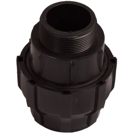 JARDIN202 - Enlace Rosca Macho de Polietileno para Tubería de Riego por Goteo - Varias Medidas 32mm X 1" (Pack 10 uds)