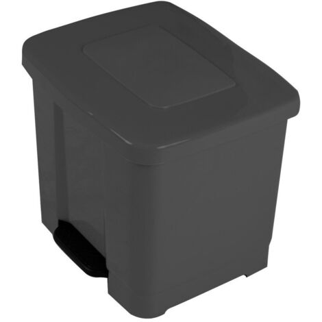 JARDIN202 - Cubo de Basura para el Reciclaje – Basurero con Pedal 35L con 2 Compartimentos  35L (Gris oscuro)