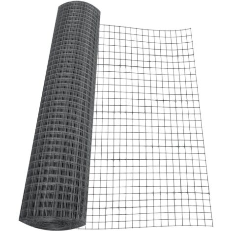 JARDIN202 - Malla Metálica Cuadrada – Rollo Alambre Multiusos Galvanizado en color Plata  25mm 1x25m (Plata) (1/5)